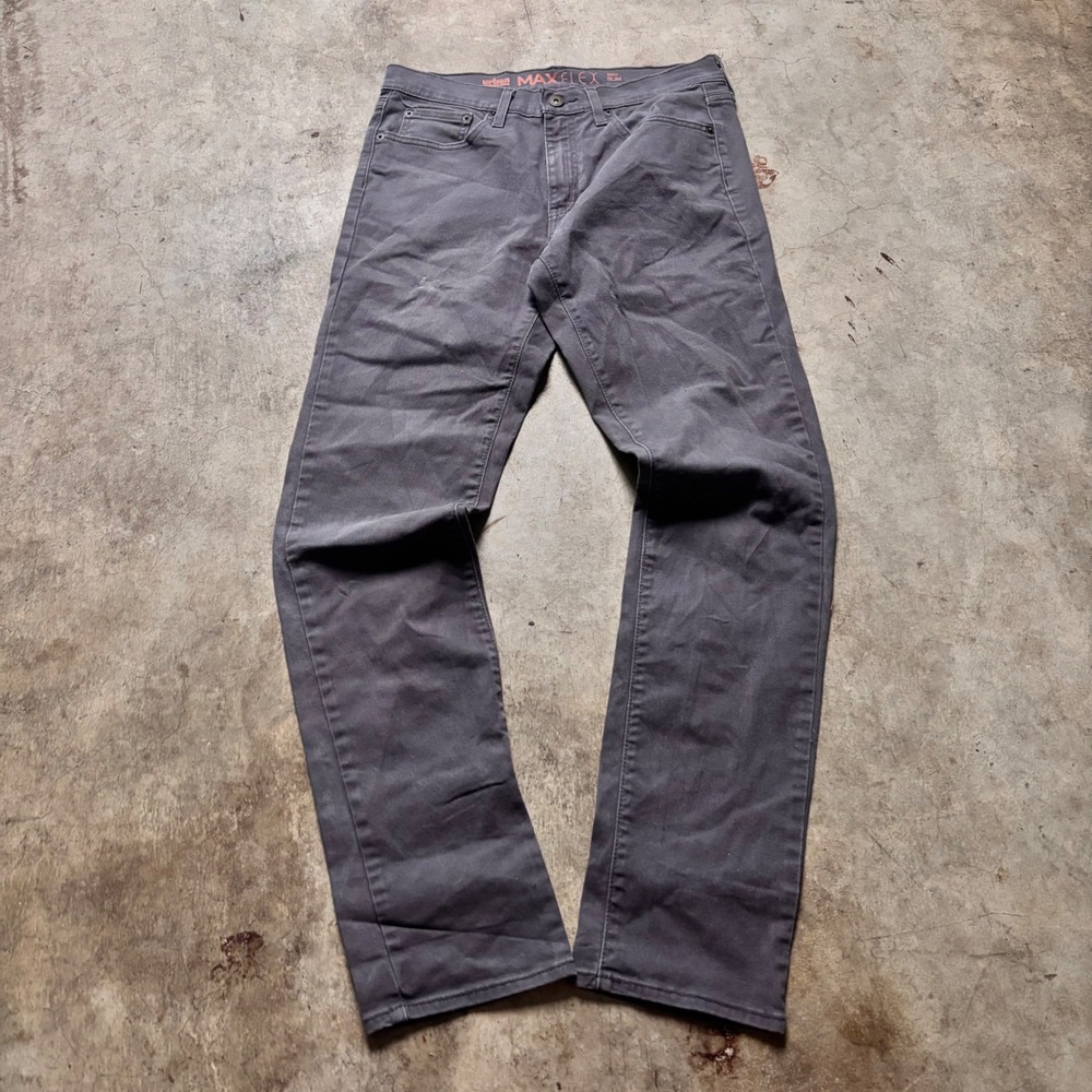 Unionbay Max Flex Slim Pants 32x34 Charcoal Gray Stretch Straight Leg